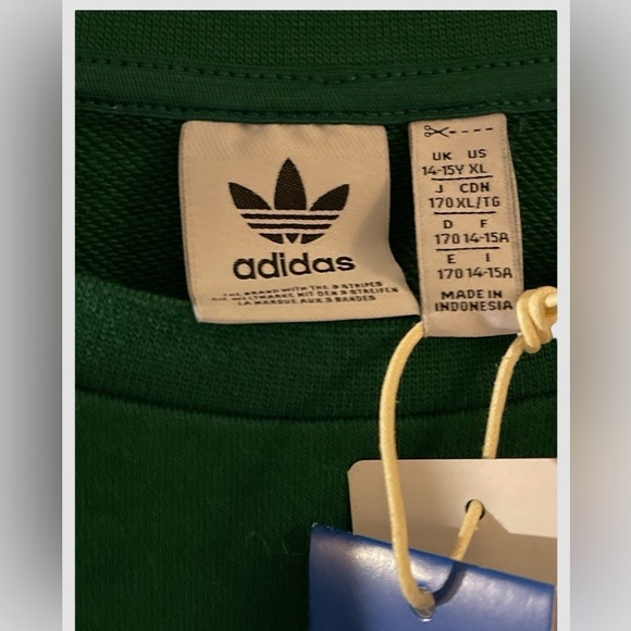 Adidas Originals Big Kids Collegiate Graphic Crewneck Sweatshirt Sz XL Green NWT - Picture 7 of 8